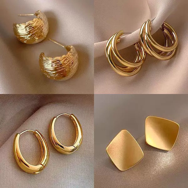 European and American Metal Earrings, High-End Earrings for Women, Niche Design, Accessible Luxury, Sexy Matte Earrings, Cool Style