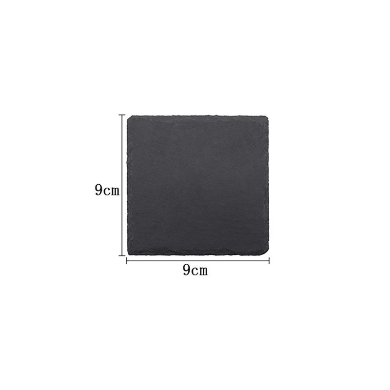 Estilo europeo natural occidental restaurante Placa de pizarra Luz de lujo barbacoa Placa de roca negra vajilla creativa estera de aislamiento Placa de sushi