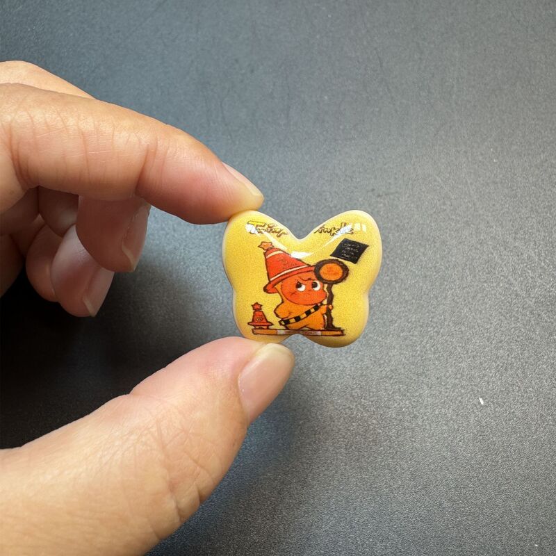 竖孔UV双面彩印卡通蝴蝶DIY手工串珠串笔钥匙链发绳饰品配件材料|undefined