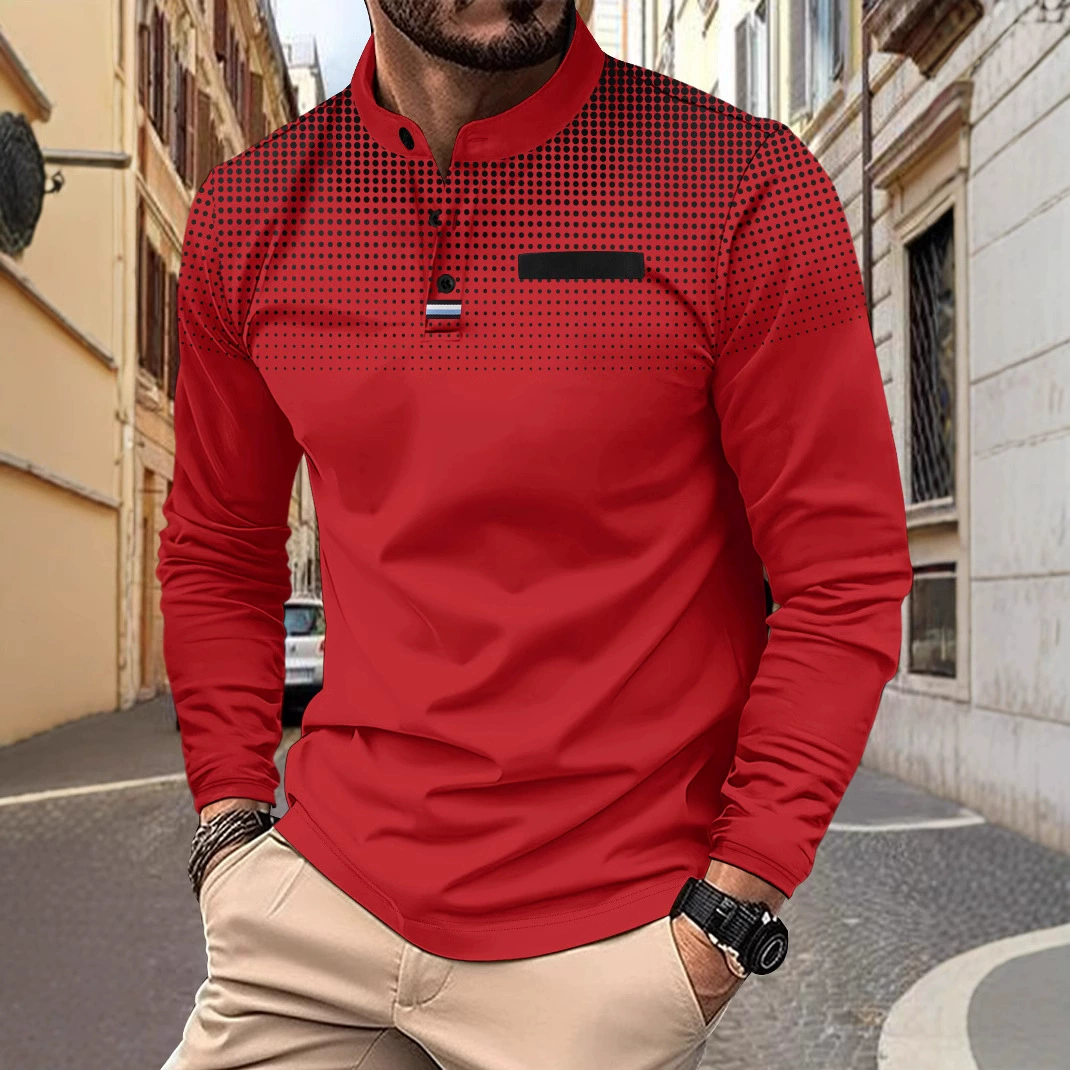Autumn long-sleeve for leisure, polo, European style