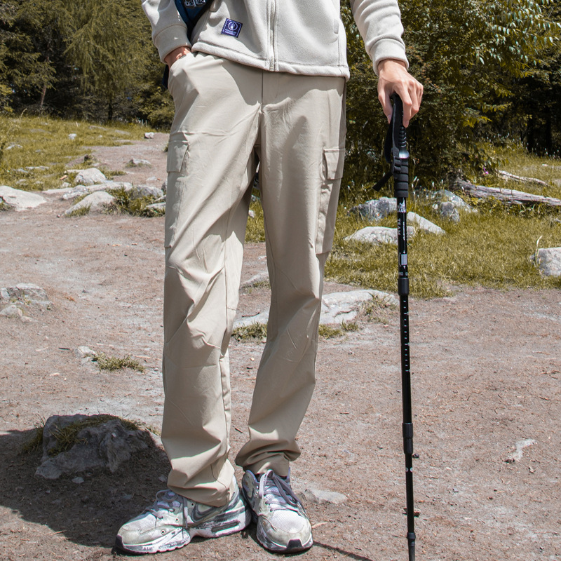 Pantalones Cargo de Senderismo de Nailon Elásticos e Impermeables para Montañismo image 10