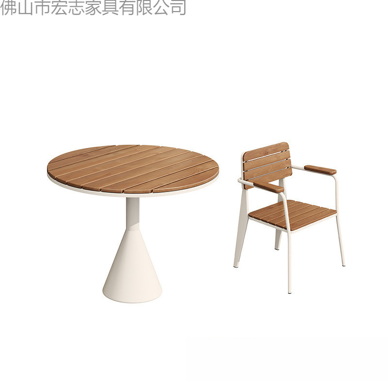 White + teak color plastic wood