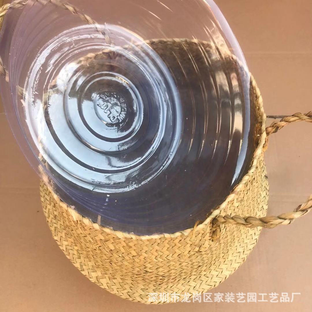 Cestas de flores de tejido a mano puro 27 diámetro medio cestas de tejido de hierbas plegables cestas de plantas portátiles en maceta cestas nórdicas