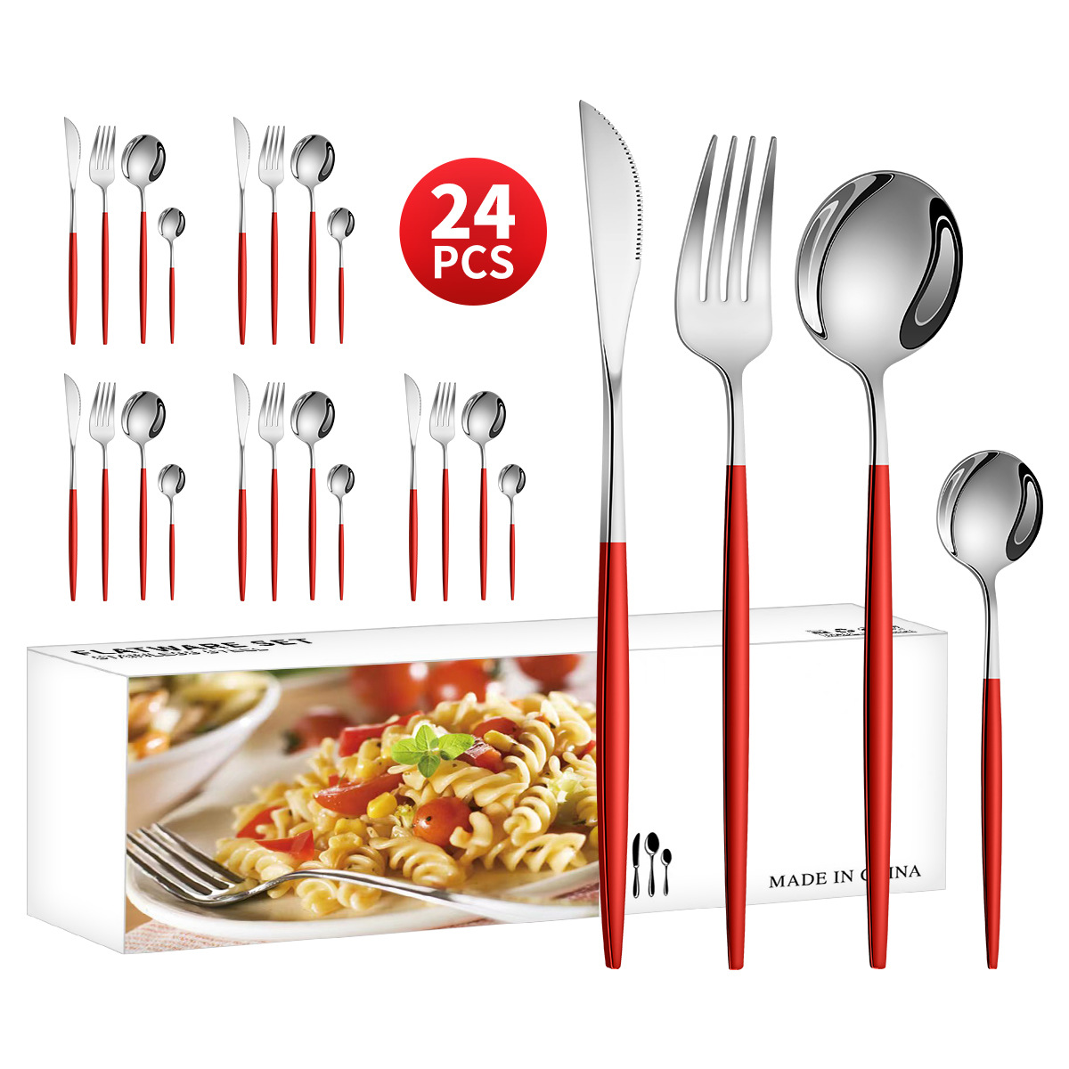 [화이트 박스] 실버+레드 24종 세트