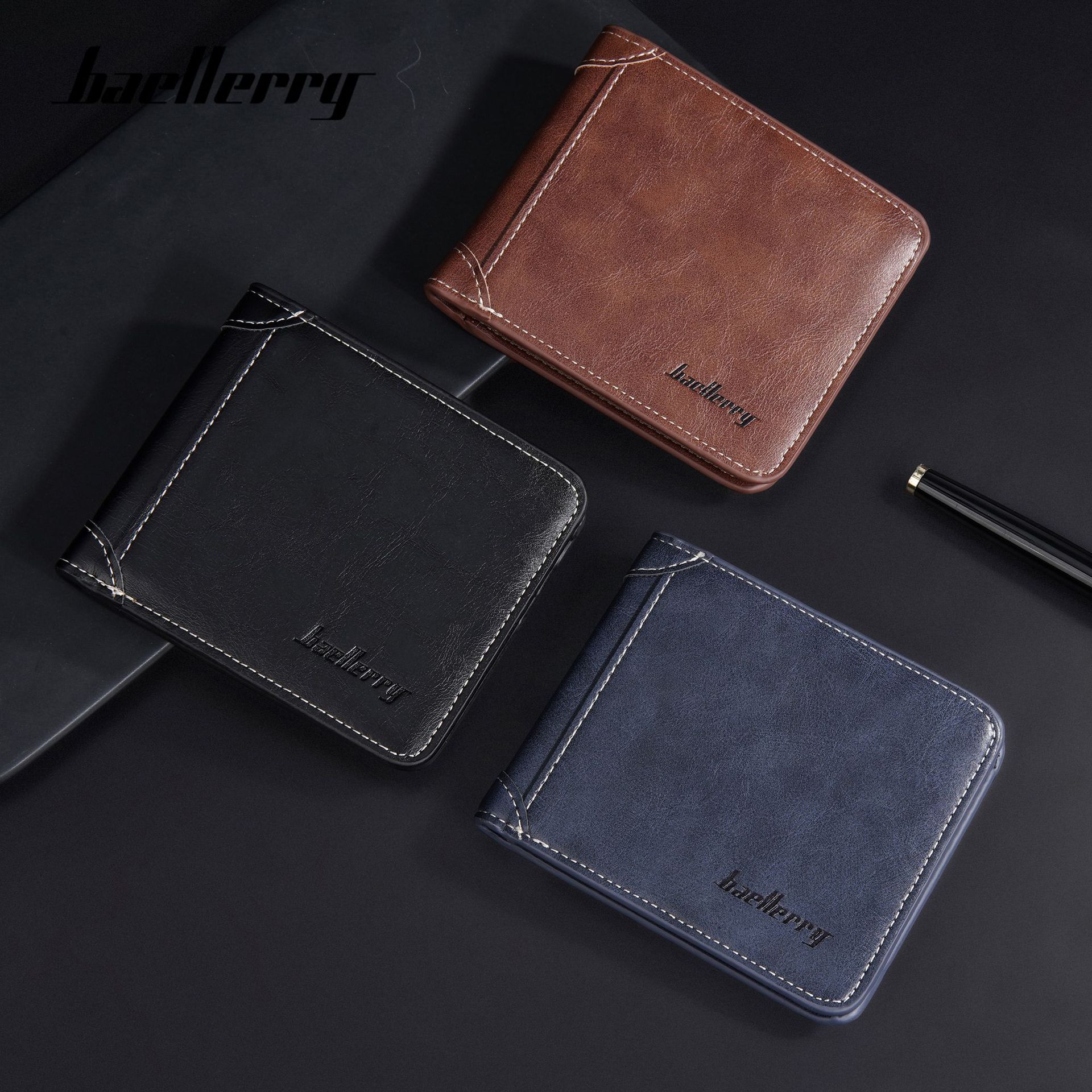 baellerry Men's fashionable thin anti-magnetic wallet