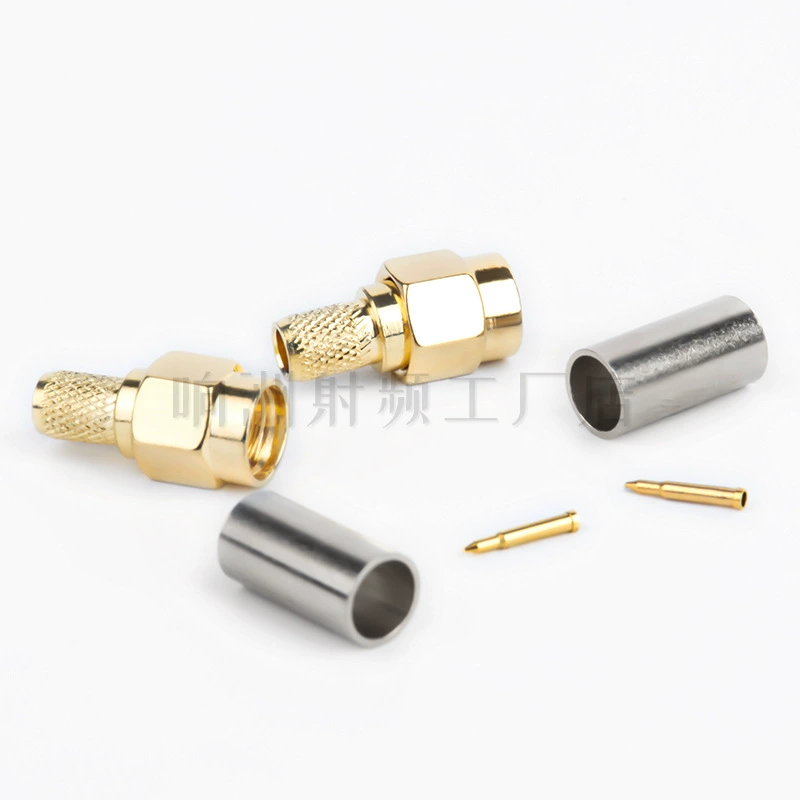 ВЧ-разъем SMA-J-3 прямой, обжимной, RG58/142 50-3 и другие фидеры, разъем SMA из чистой меди