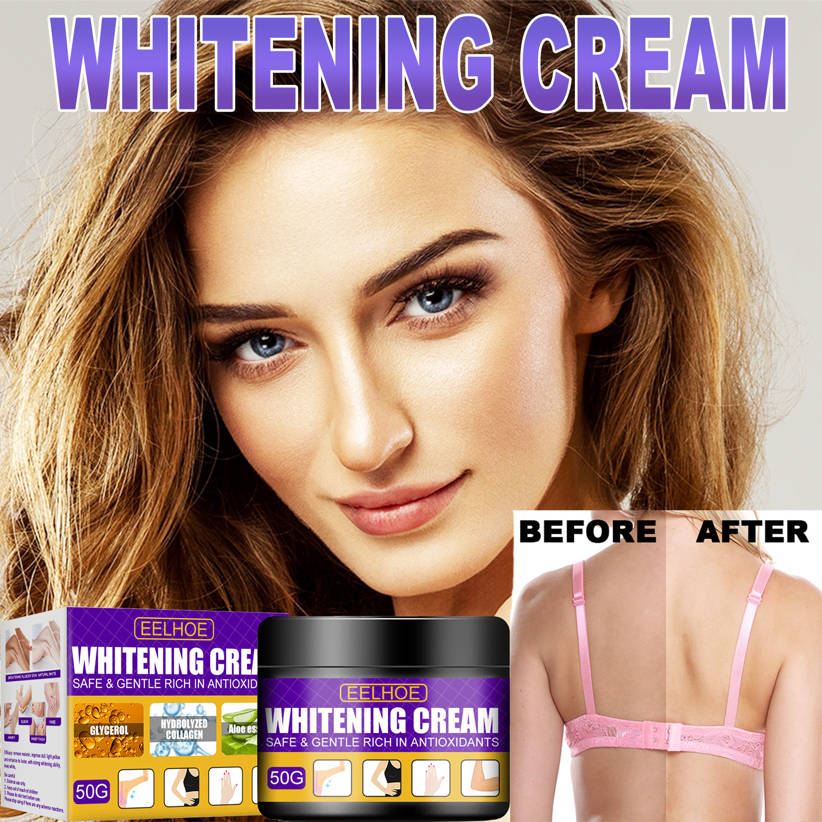 EELHOE skincare cream brightens skin tone, moisturizes armpits, knees, elbows, lightens color, and_voghion.com