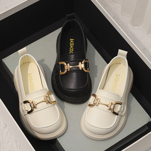 Girls 'small leather shoes in spring and autumn New style children's soft sole and soft face princess shoes for small and medium children, girls' black single-layer shoes