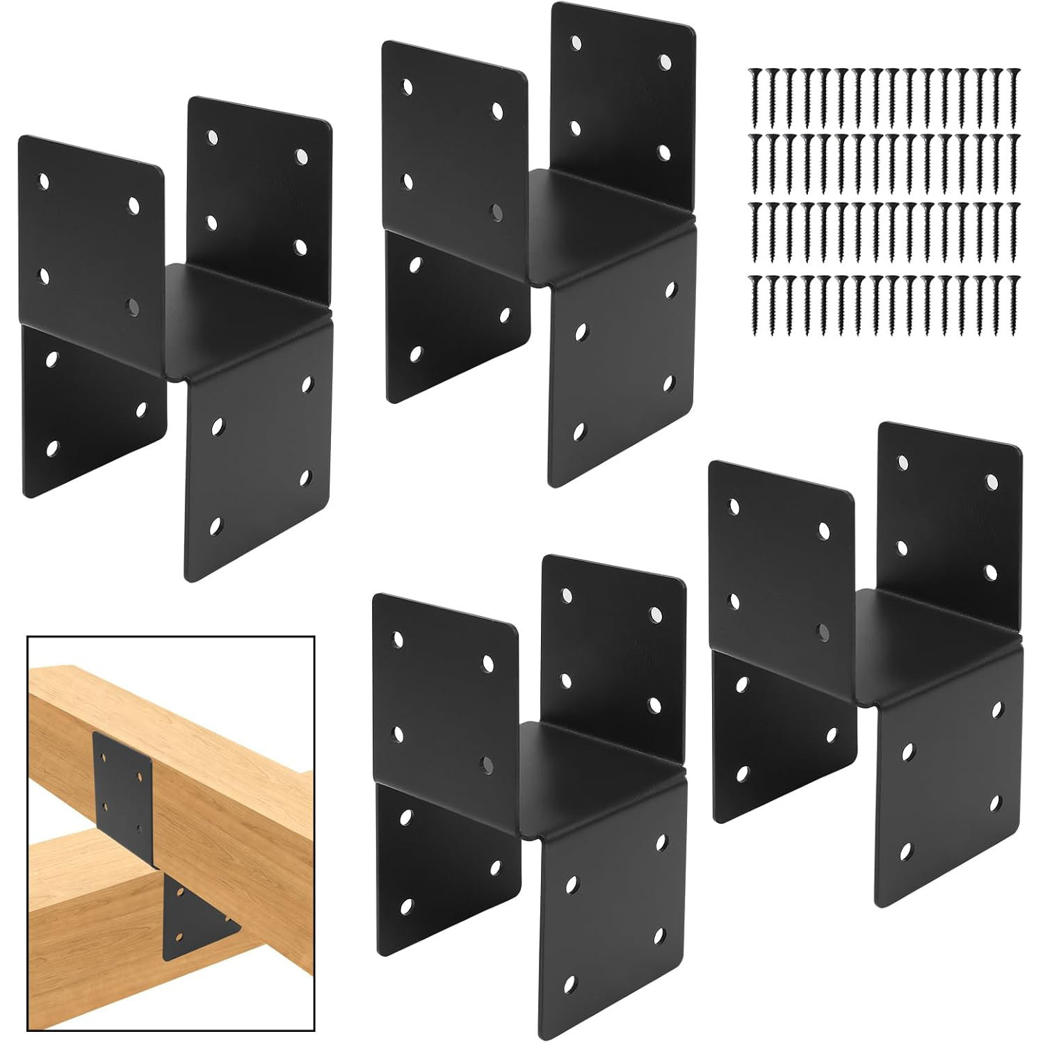 Conector de Base para Postes de Madera de Hierro Laminado para Pérgolas y Toldos