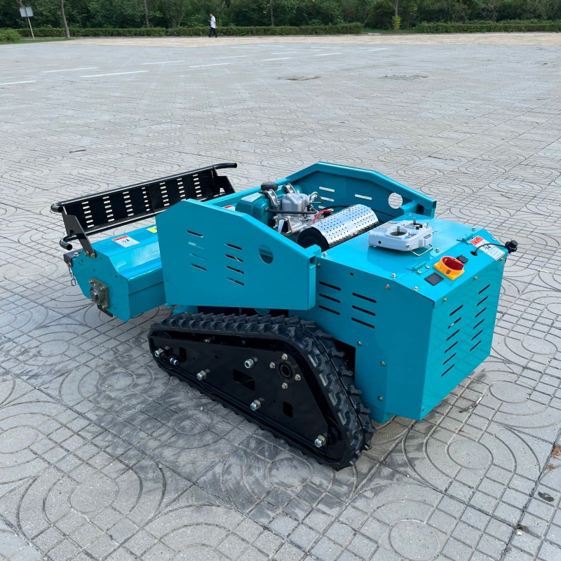 柴油动力果园除草机 液压升降遥控割草机 履带自走式碎草还田机