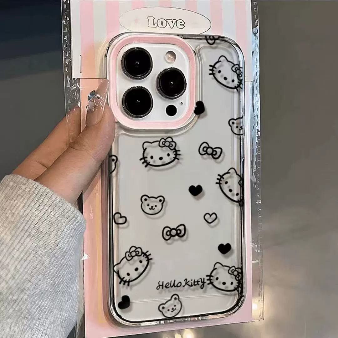 Хелло Китти, яблоко, совместимый iPhone 15 с бантами, мультяшный чехол для телефона, 15promax, iPhone
