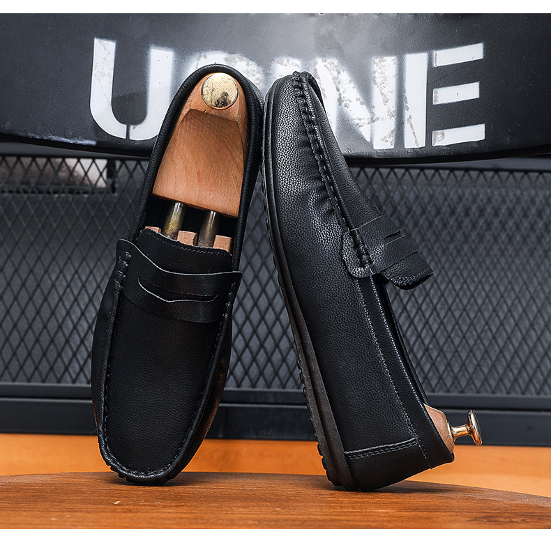 Men's casual leather shoes Soft soft soled shoes men's foot casual loafers_voghion.com