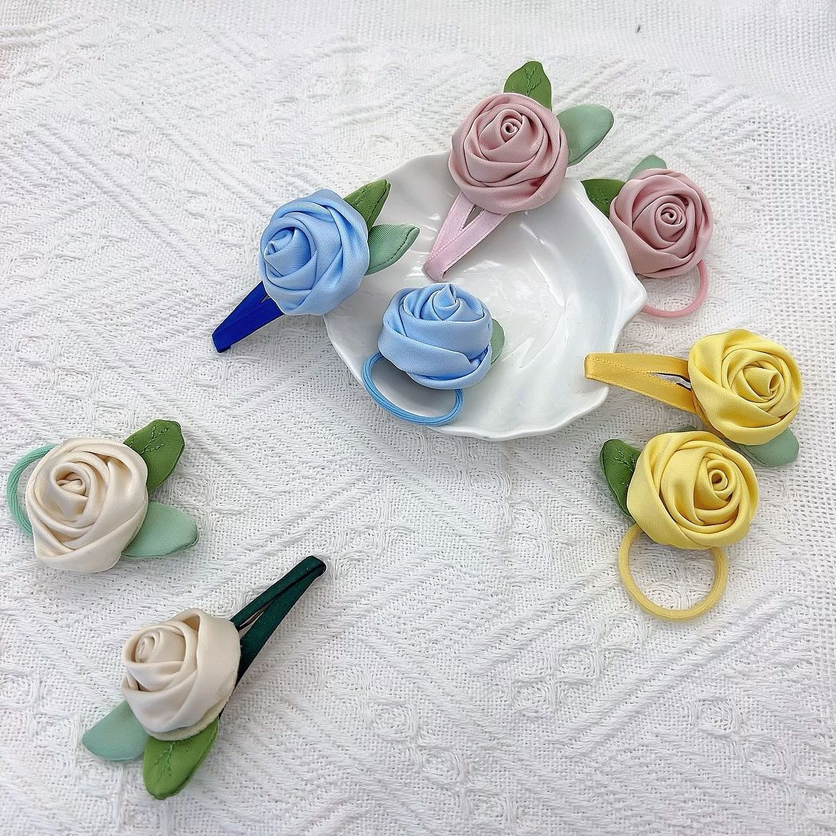 Barrettes et élastiques à cheveux rose élégants pour femme_voghion.com
