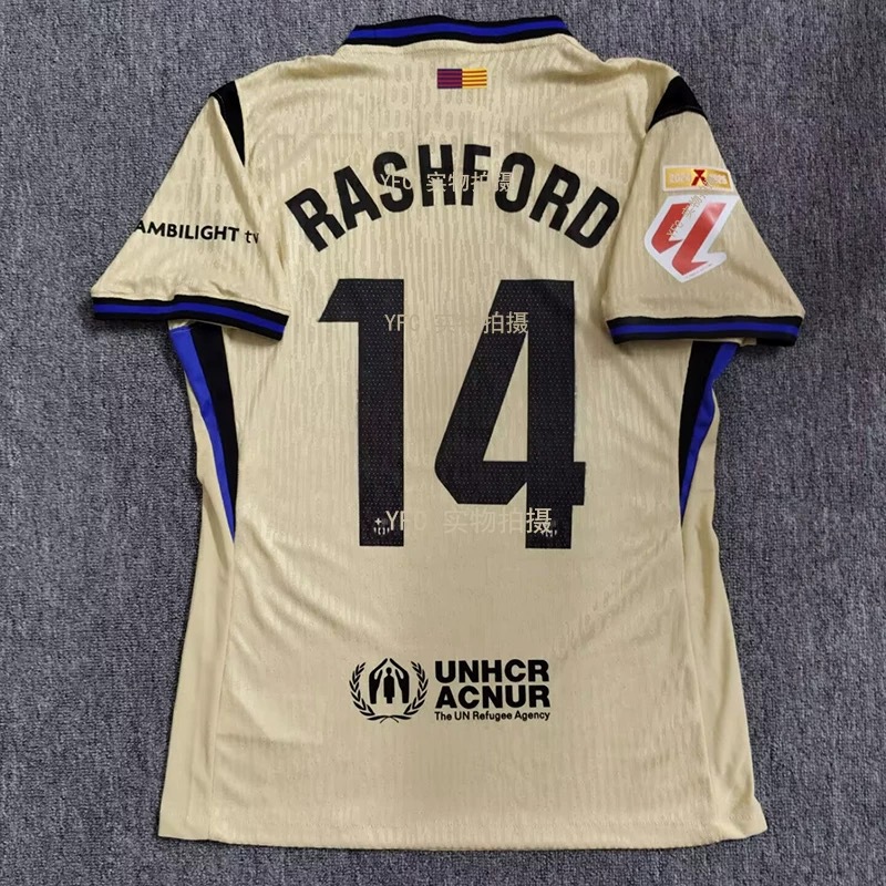 Kobe Bryant x Nike x FC Barcelona 2025/26 Away Rashford #14 Jersey Team Gold