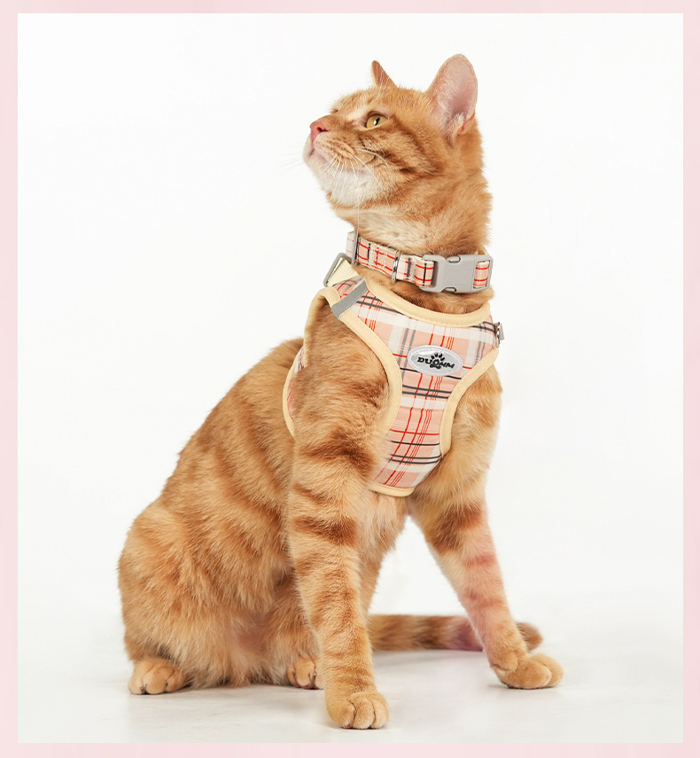 Reflective Cat And Dog Harness And Leash Set Three Piece Vest_voghion.com