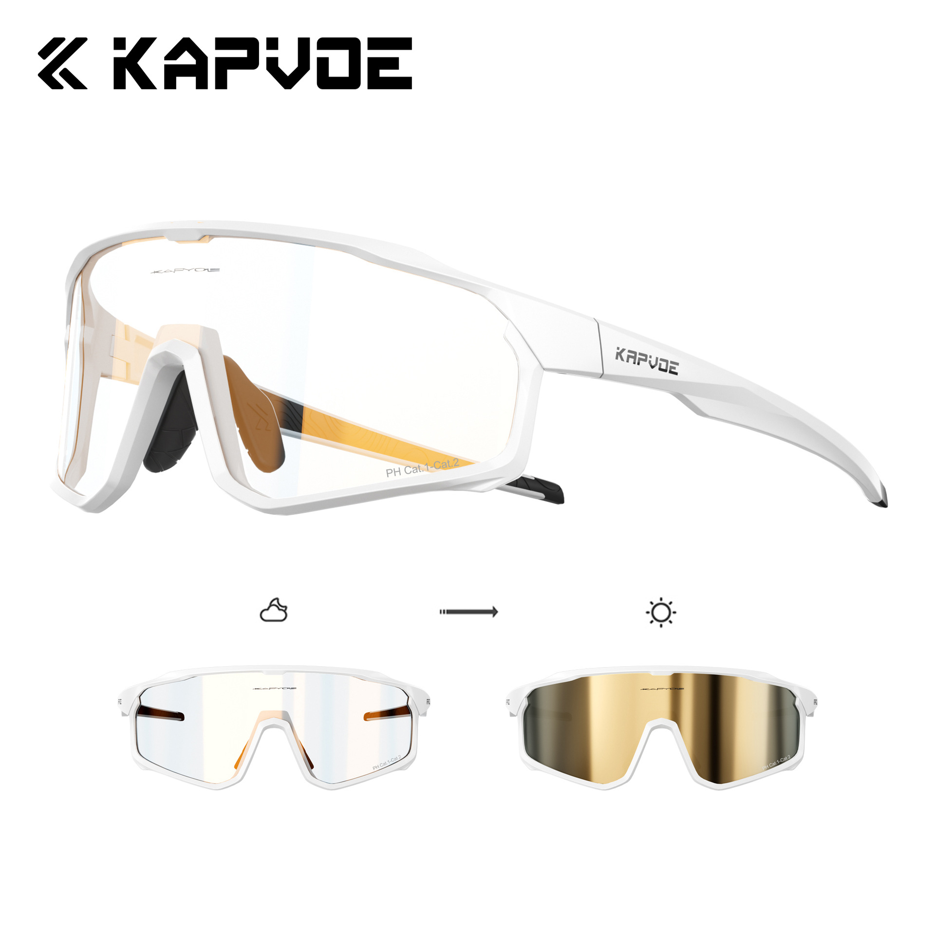 Gafas Fotocromáticas de Ciclismo con Marco Desmontable de TR90, Fotocromático y Anti-Arena, para Deportes al Aire Libre