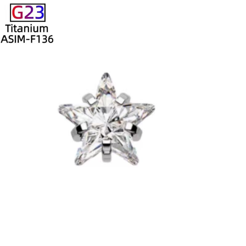 G23 Titanium Star Zircon Ear Cartilage Stud Lip Nail Piercing Jewelry Fashion Ear Accessories detail image 11