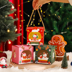 クリスマスのリンゴの箱の新型の窓を開けてかわいい手提げの子供のキャンディーの袋の漫画のクリスマスイブの贈り物は水晶の箱を包装します。