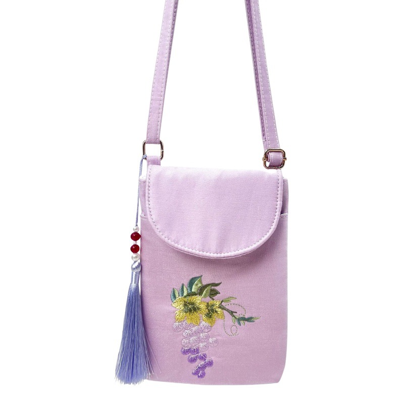 Taobao Explosions Guofeng Mobile Phone Bag Double Layer Antique Crossbody Bag Embroidered Artistic Satchel Cross-border Small Bag Mini All-match