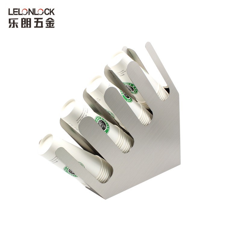 Acero inoxidable 304 portavasos titular taza de café paja caja de almacenamiento titular de la taza desechable 4 rejilla leche tienda de té taza titular