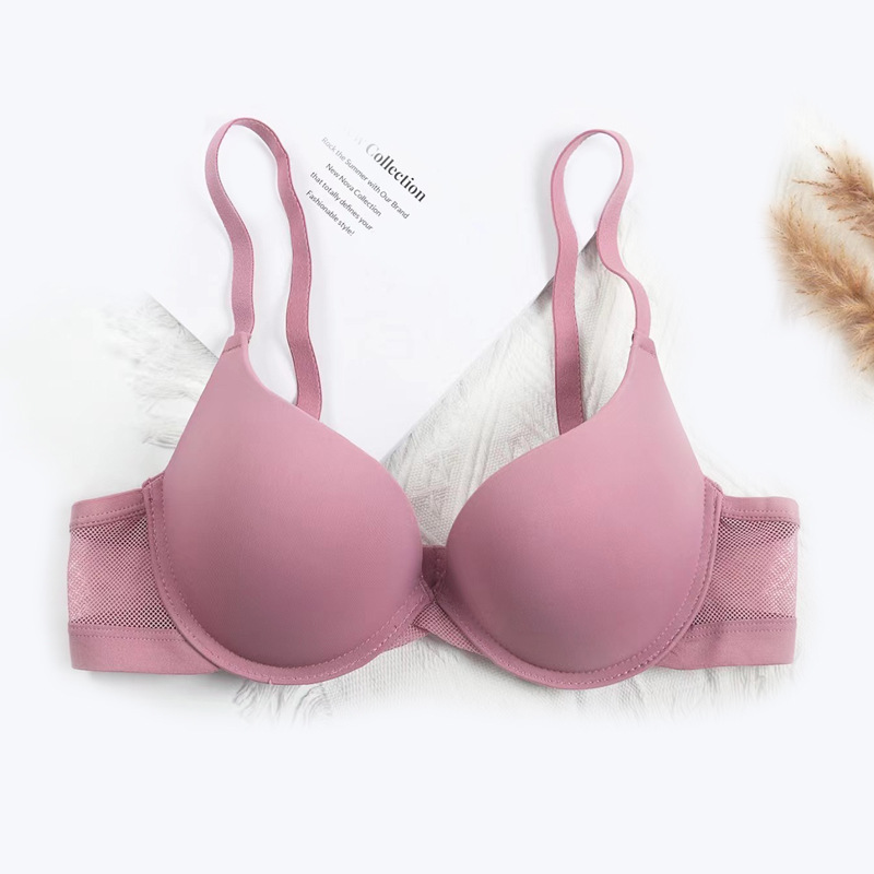 Fábrica de Shantou punto japonés ropa interior ligera y delgada no rastro de malla respirable para mujeres sujetador de verano