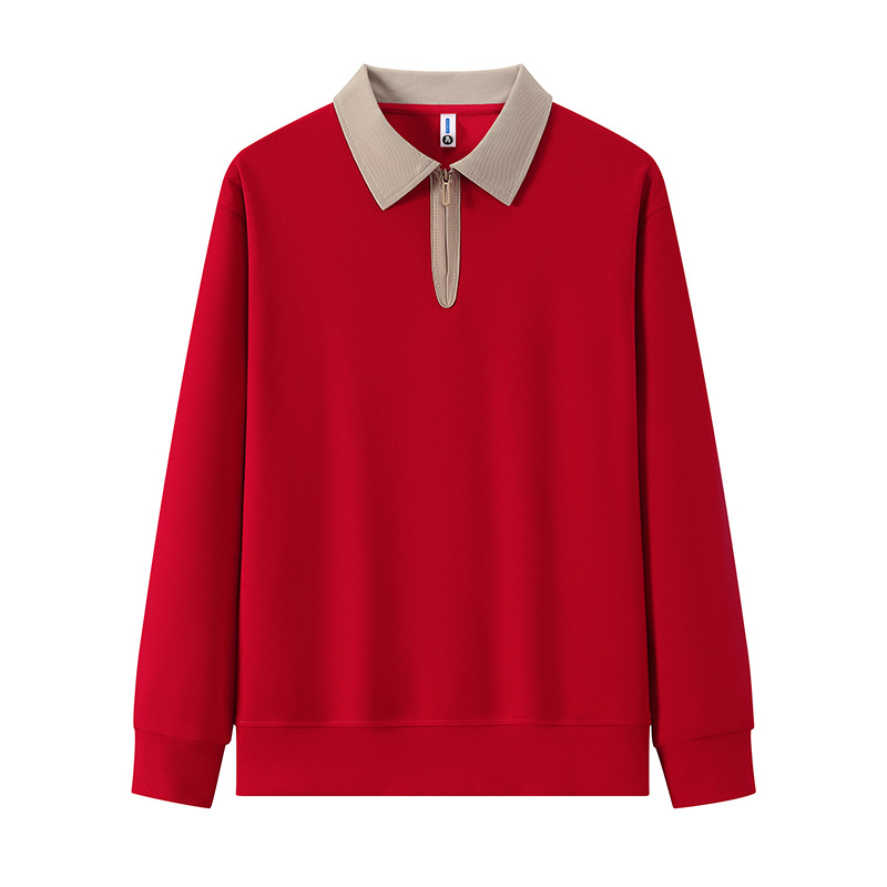 Collar medio cremallera elástico cuerpo de entrenamiento de manga larga ropa de trabajo grupo herramienta suéter logotipo personalizado impresión