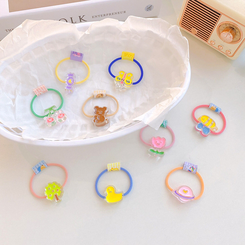 Fruit Cartoon Hair Accessories for Kids, Elastic Hair Ties that Won't Hurt Hair, High Elasticity Hair Bands, Korean Style Baby Hair Accessories