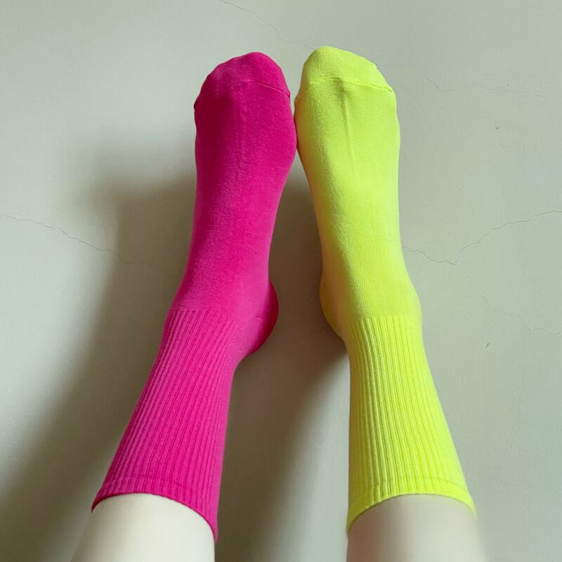 Colored Socks Children's Mid-barrel Autumn Ins Dopamine Stockings Candy-colored Winter Cotton Autumn and Winter Sports Long-barrel Women