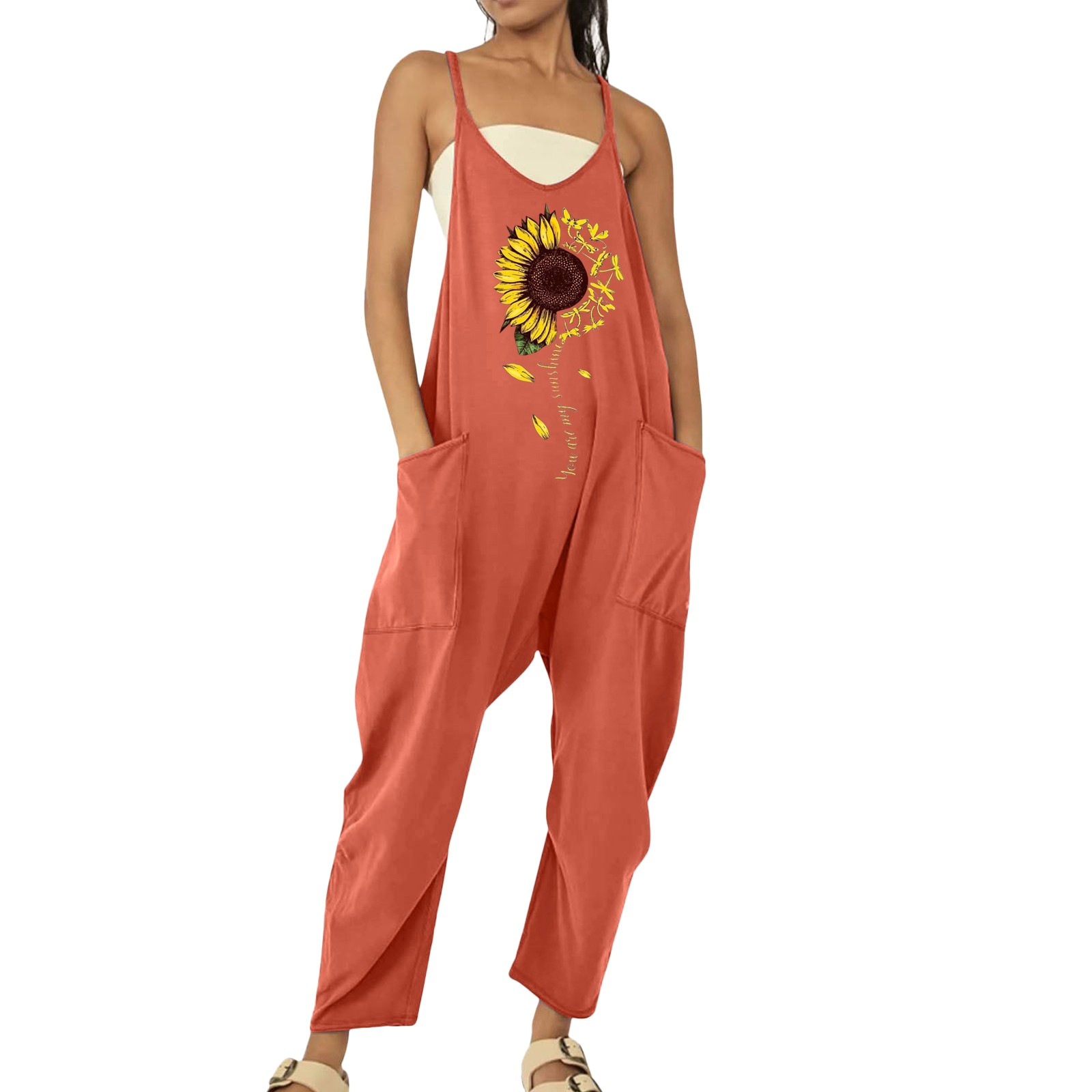 Ropa de mujer europea y americana 2024 verano nuevo estilo Amazon casual bolsillo tirantes de punto pantalones de una pieza pantalones con tirantes mujeres image 25