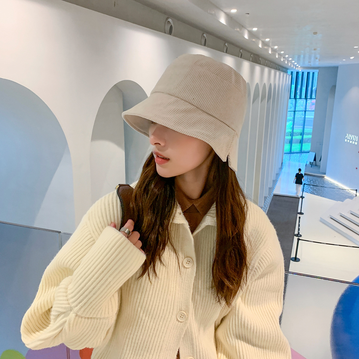Pure Color Hat Korean Fashion Trend Split Corduroy Fisherman Hat display picture 5