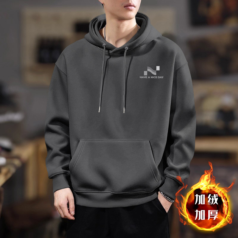 Ins americano retro veludo sudadera con capuchón hombre marca de invierno y otoño estilo callejero letra impresión suelta chaqueta de pareja