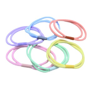 New two-in-one high elastic macaron color hair rope simple hair tie rope elegant cute girl rubber band headdress