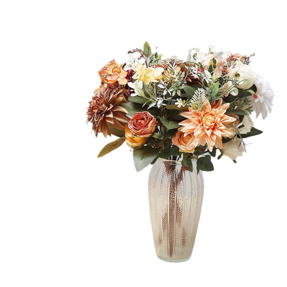 Simulación de flores de rosa de Dalian nuevos productos transfronterizos bodas de mano accesorios de fotografía floral fábrica de decoración directa del hogar