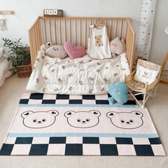 INS Nordic style animal children's decorative floor mat creative home cartoon bear square carpet living room climbing mat