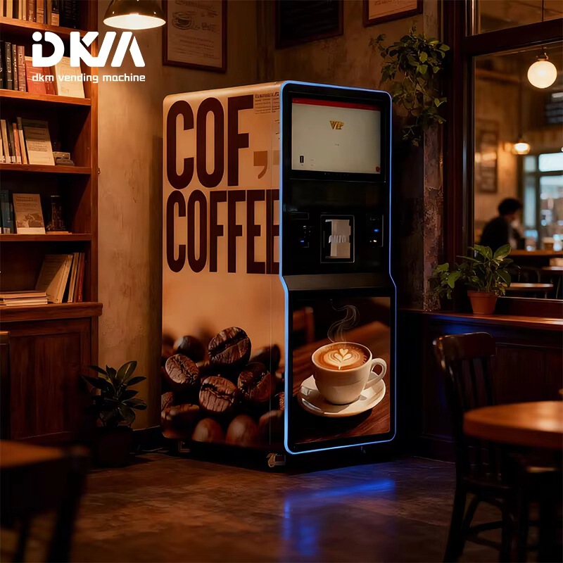 DKM intelligent coin-operated touch screen fully automatic tea and coffee vending machine with digital advertising DKM intelligent coin-operated touch screen fully automatic tea and coffee vending machine with digital advertising