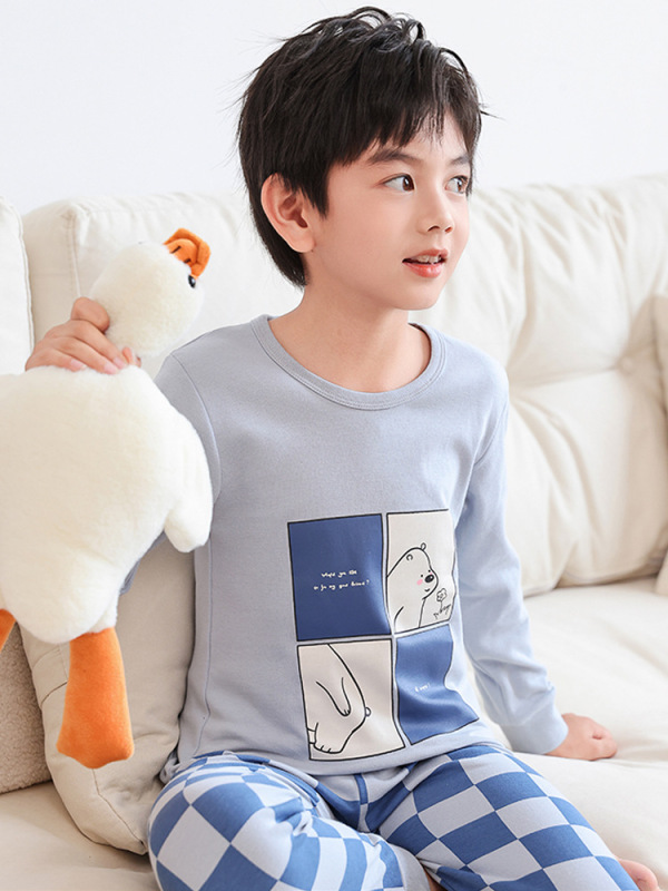 男童秋衣秋裤纯棉儿童睡衣小女孩家居服宝宝保暖内衣套装中小童装|undefined