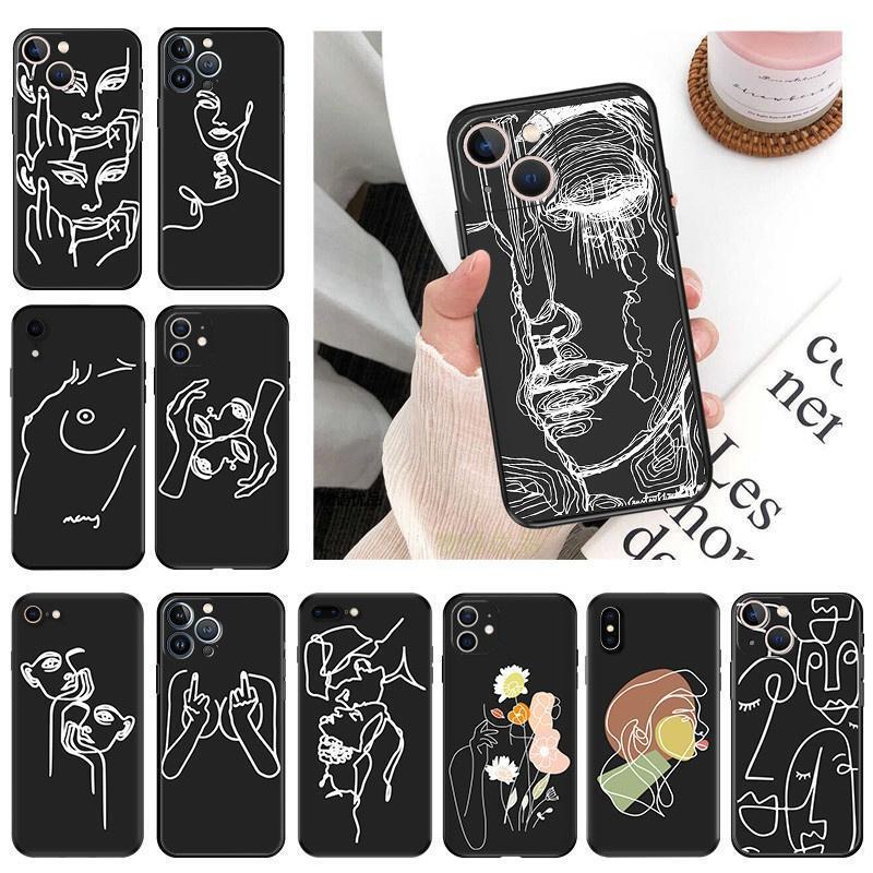 Apple Iphone16Pro Mobile Phone Case Sexy Girl's Gestures Face Body Line Art 1 Mobile Phone Case Generation