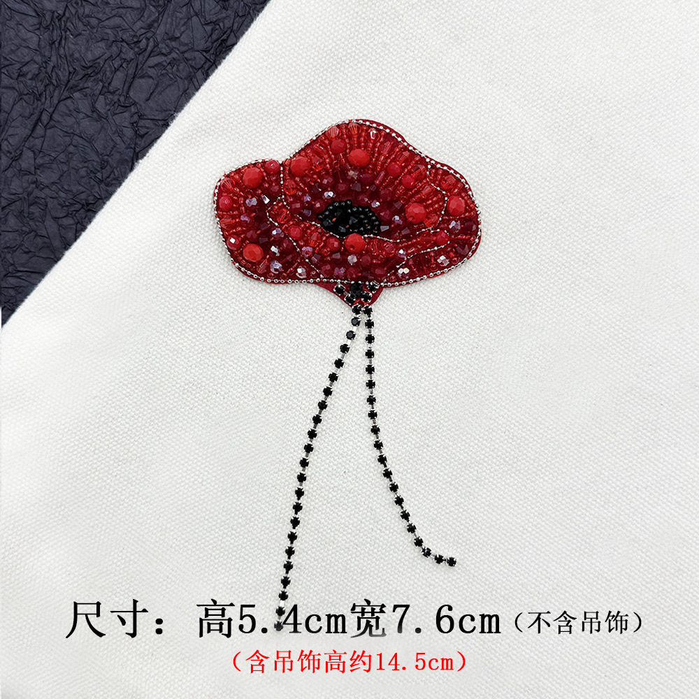Ingeniería pesada estereoscópico clavos rosas de diamante flores de arce ropa cheongsam decoración tela pegatinas DIY broches gorras accesorios zapatos