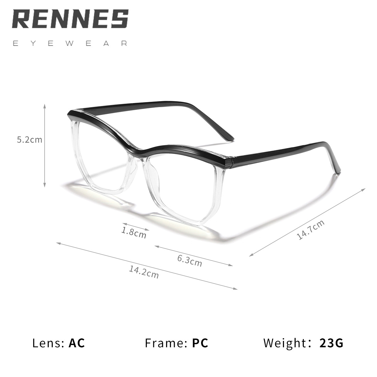 Marco de gafas de cejas transfronterizo antiazul espejo plano poligonal irregular marco de gafas de maquillaje europeo y americano puede equiparse con miopía