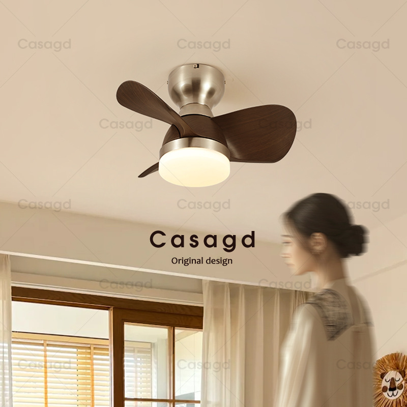Antique Bronze Color Fan Ceiling Light Walnut Color Ceiling Fan Light Nordic Bedroom Light Study Dining Room Light Casa