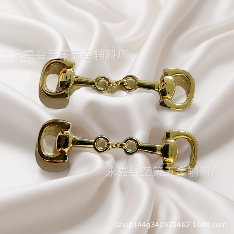 鞋包箱包装饰扣饰品双环三环配件工厂直供锌合金链条服饰配件