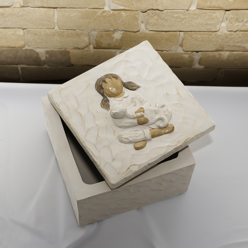  New Product Resin Animal Pet Urn Angel Dog Cat Commemorative Fire Universal Funeral Coffin Box