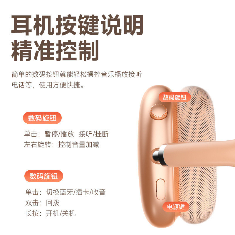 2025新款头戴式耳机超长续航HIFI音质数码旋钮无线蓝牙耳机现货|undefined