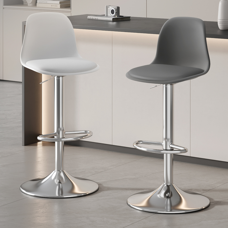 High-End Bar Chair Lift High Stool Home Simple Bar Chair Silver Table Commercial Bar Stool Back Chair