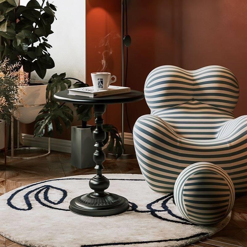 北欧现代简约角几铁艺床头阳台复古圆桌沙发卧室边柜客厅家用茶几