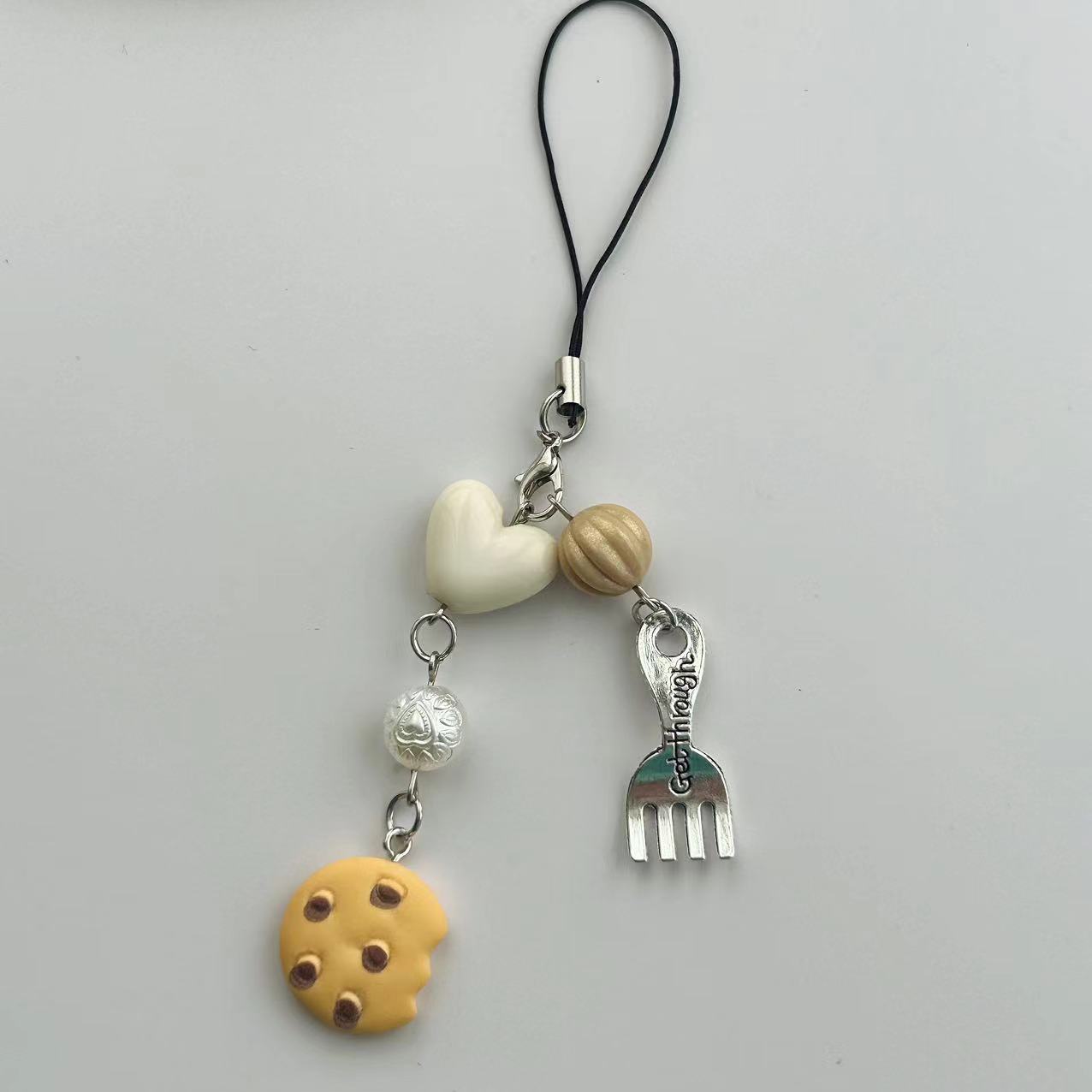 Chain Design Sweet Style 1 Piece Sweet Heart Shape Resin Chain Mobile Phone Chain