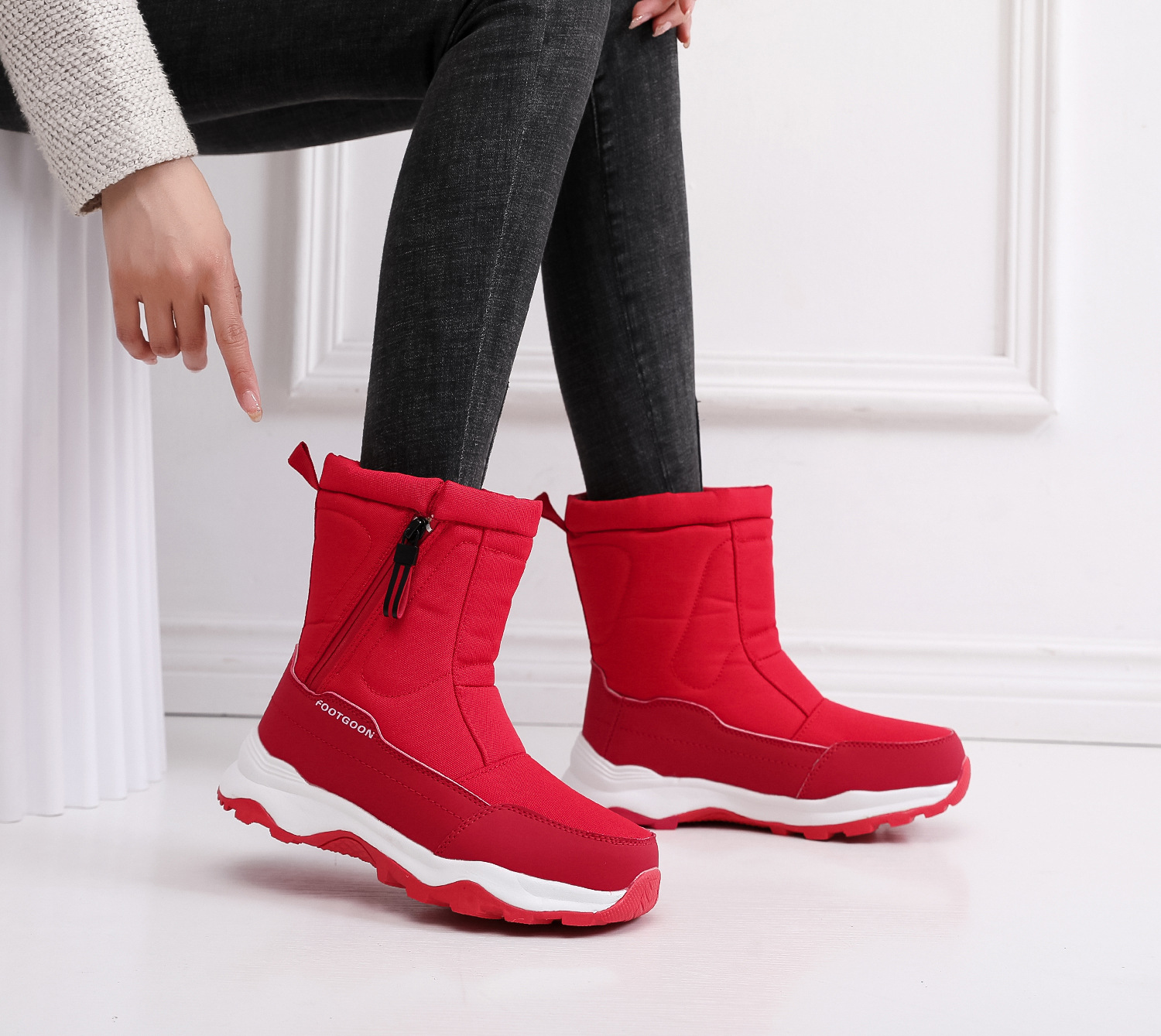 Botas de nieve cálidas y gruesas del noreste para hombres y mujeres, zapatos de esquí de invierno al aire libre, zapatos de algodón de moda, venta al por mayor, dropshipping
