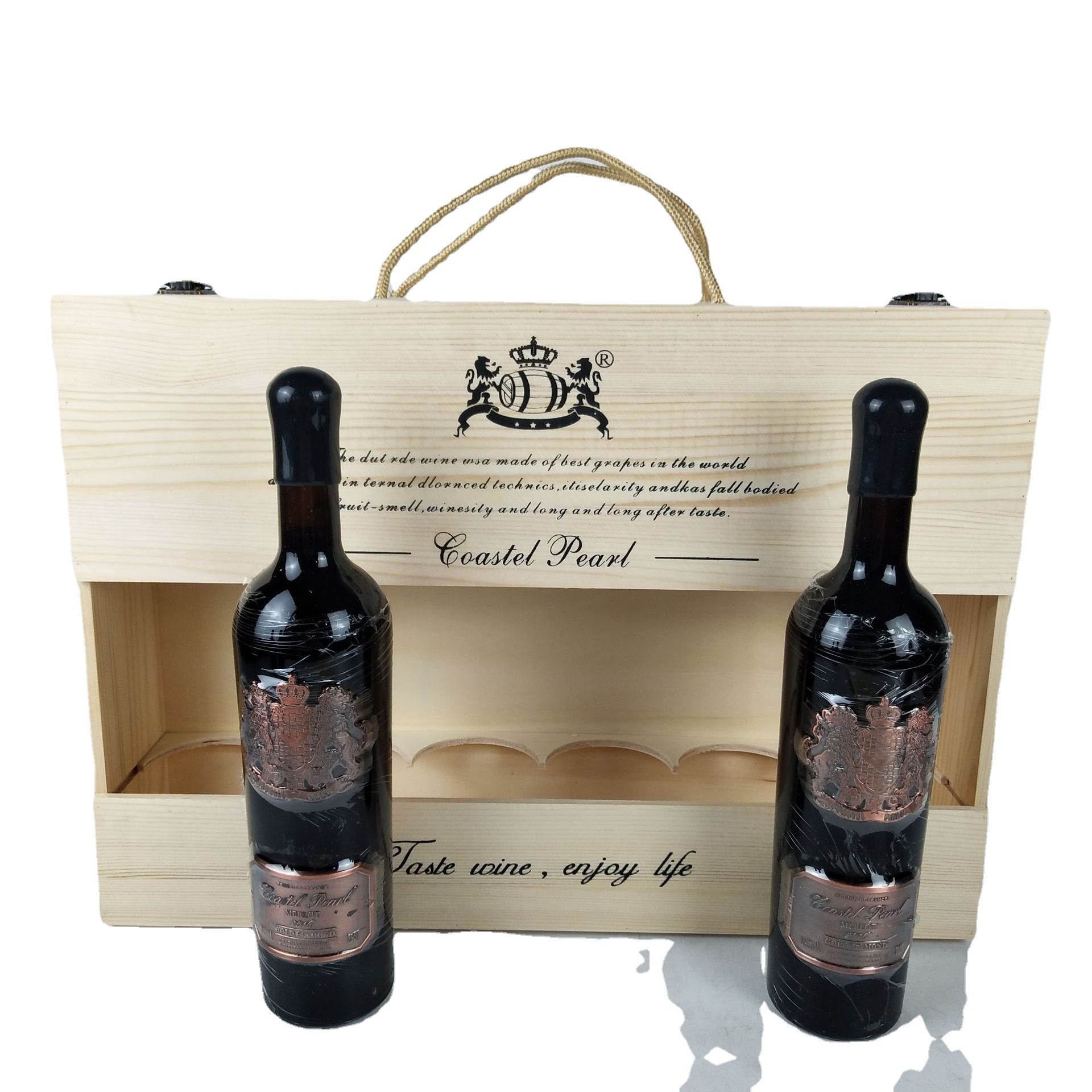 法国进口红酒 手提礼盒木箱包装红酒 金钻干红葡萄酒 教皇银钻酒