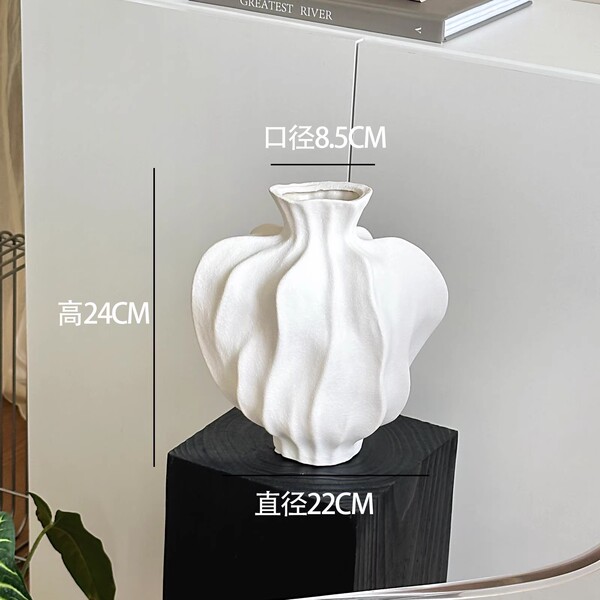 Wabi-Sabi Style French Ceramic Vase Flower Arrangement Ornaments High-End Niche Ornaments Home Decoration Vase Ceramic Ornaments