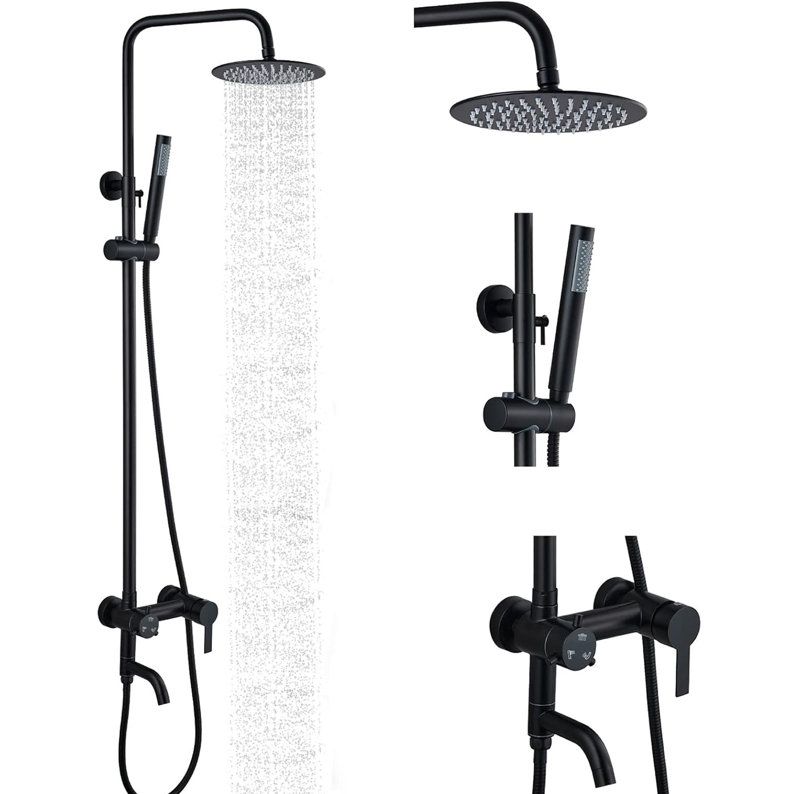 Traje de tres marchas de Gran Manzana de acero inoxidable negro